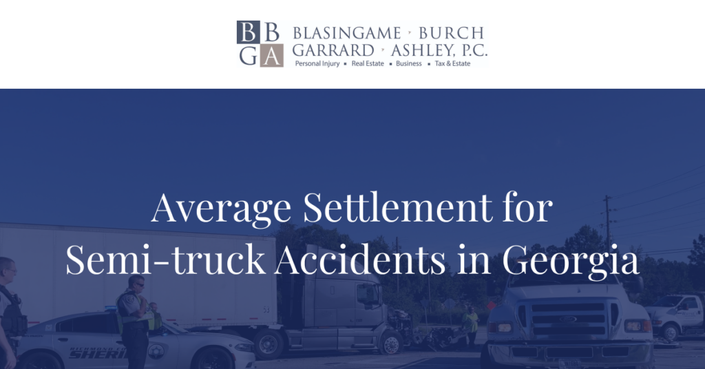 What is the average settlement for a semi truck accident in Georgia