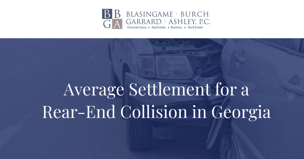 what is the average payout for a rear-end collision in Georgia