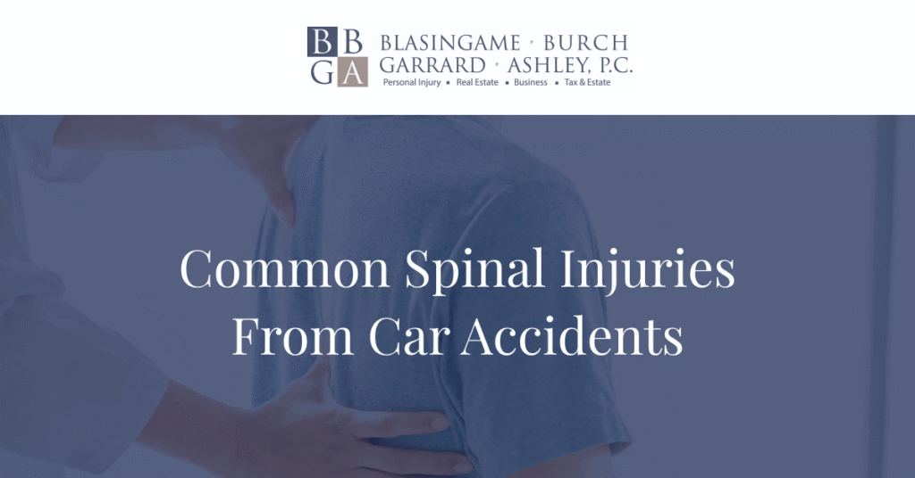 types of spine injuries from car accidents